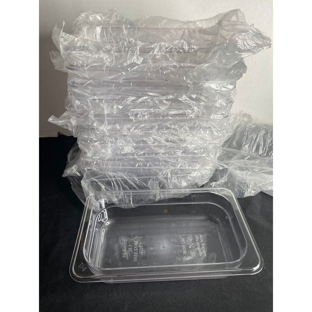 11 Pack Clear Polycarbonate 1/4 Size Food Pans 1.7QT 65mm Commercial Kitchenโ